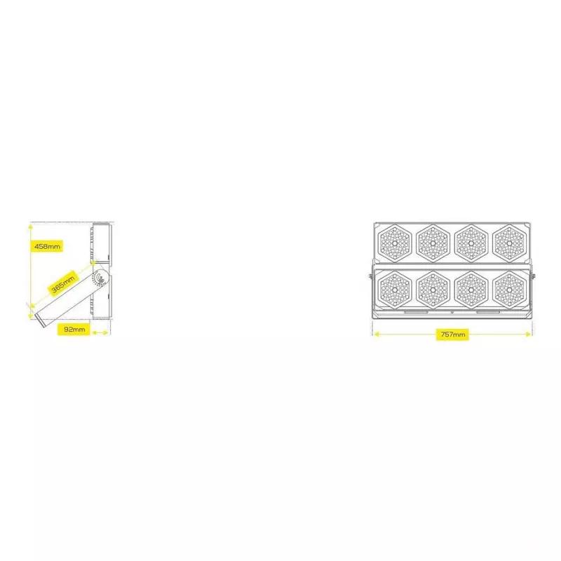 Synergy 21 LED reflektor 800 W, IP67, IK08, hliník, čierna, studená biela (S21-LED-NB00321)