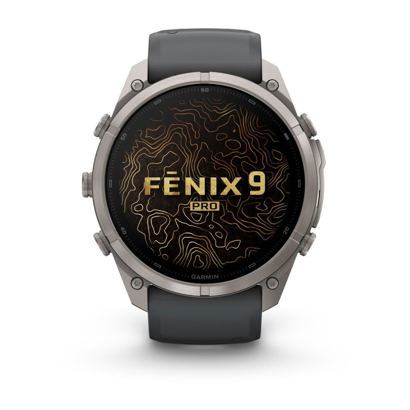 Garmin Fenix 9 Pro – 51mm titán s grafitovým/čiernym silikónovým remienkom smartwatch