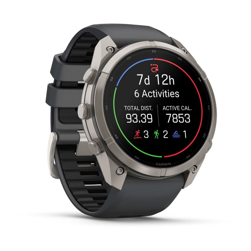 Garmin Fenix 9 Pro – 51mm titán s grafitovým/čiernym silikónovým remienkom smartwatch