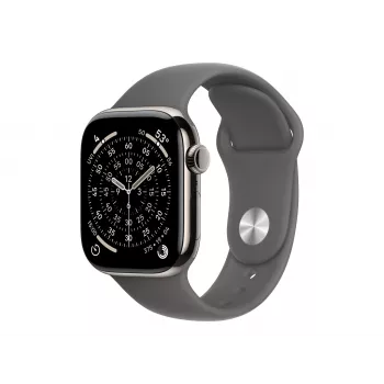 Apple Watch Series 11 GPS + Cellular 42 mm titánové puzdro prírodné so športovým remienkom sivý – S/M