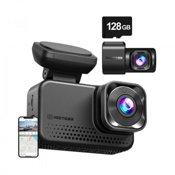 REDTIGER VC70 Wi-Fi 4K + 2,5K palubná kamera s 128GB kartou