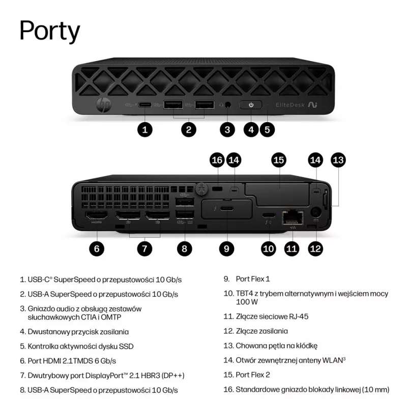 HP 8G2i mini PC - Intel Core Ultra 5, 16 GB RAM, 512 GB SSD, Windows 11 Pro