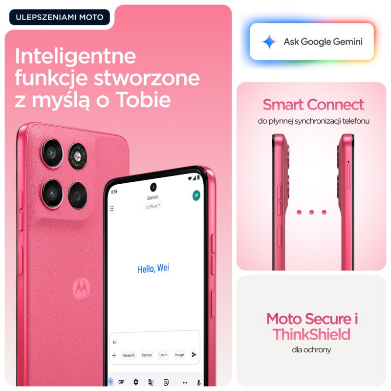 Motorola moto g57 power 5G smartphone 12GB/256GB, 6,72 inch, 7000 mAh, Dual-SIM, Android 16, ružová
