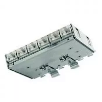 Telegärtner Cat.6A patch rozvádzač (hlboký) pre DIN lištu s TS adaptérom, 6x RJ45 konektor samica (J02021A0055)
