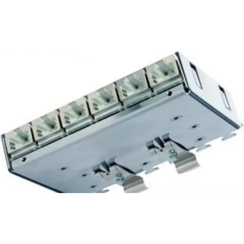 Telegärtner Cat.6A patch rozvádzač (hlboký) pre DIN lištu s TS adaptérom, 6x RJ45 konektor samica (J02021A0055)