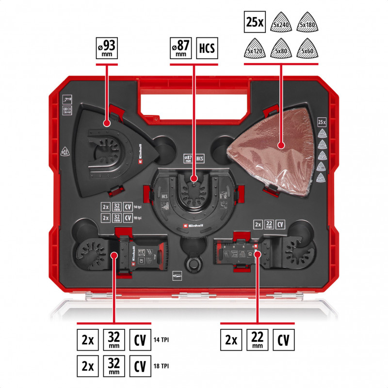 Einhell 708136 sada príslušenstva pre multifunkčné náradie, 35 dielov, v XL-PLUS-CASE