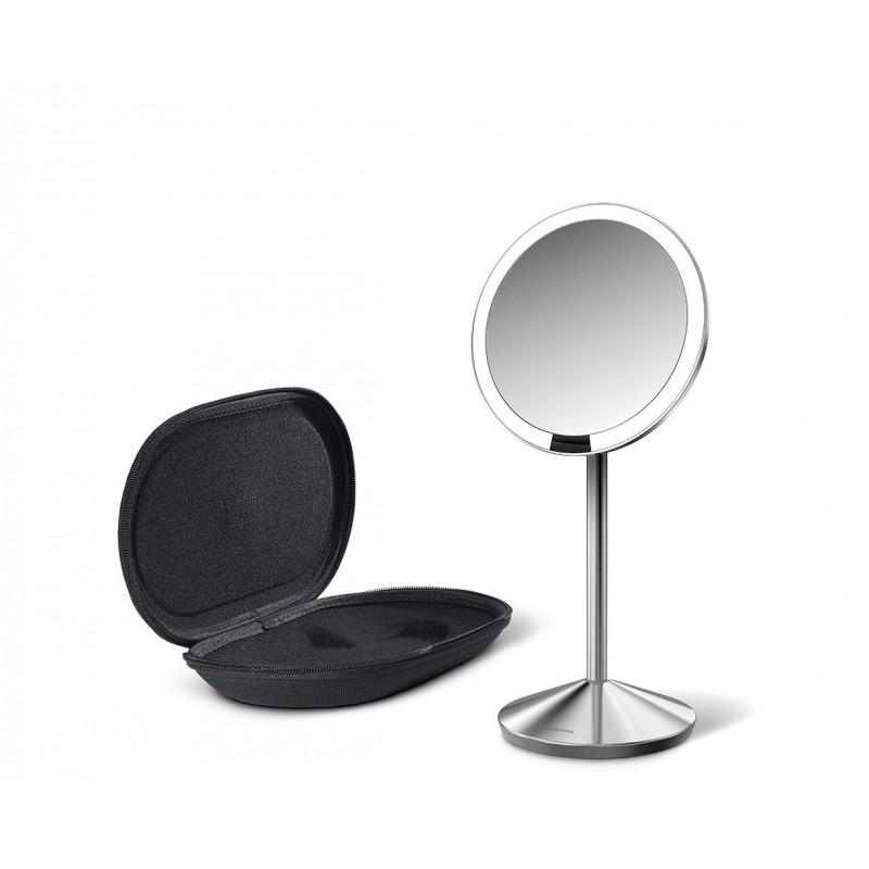 simplehuman skladacie zrkadlo so senzorom, 12 cm, nabíjateľné, brúsená nehrdzavejúca oceľ
