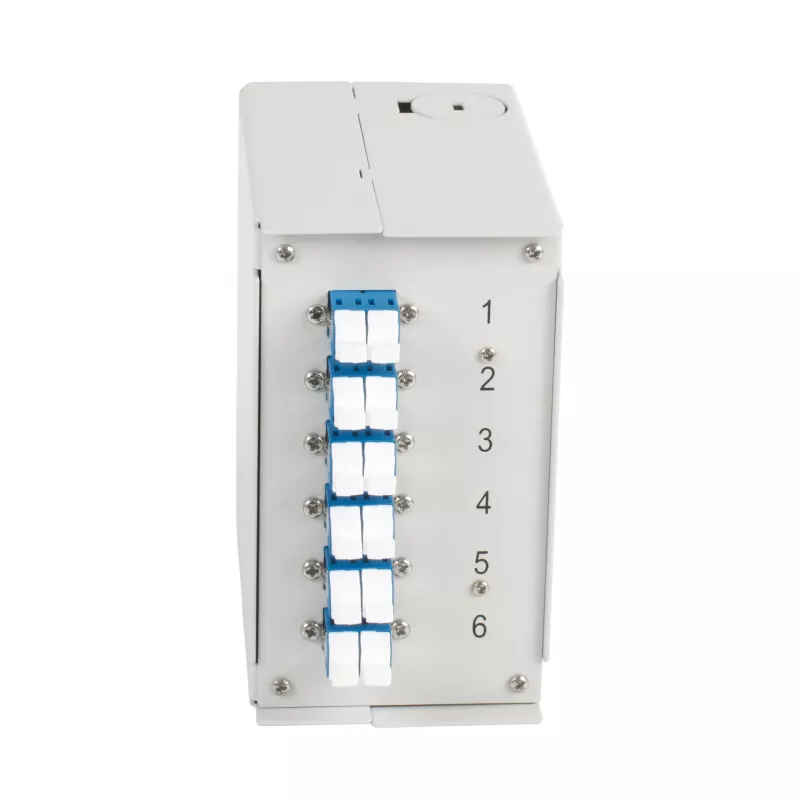 EFB Elektronik Hutschienenbox OS2 G652D, 12x LC pigtail, 6x LC duplex spojka (BHS70921.12)