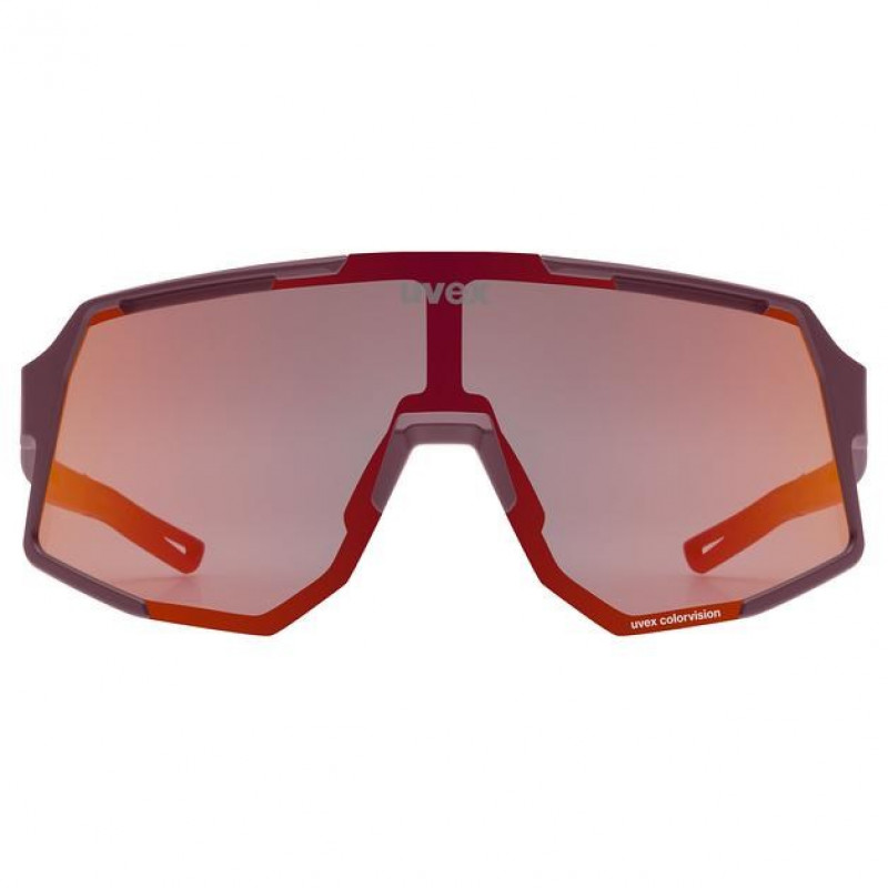 Uvex Sequenze CV cyklistické okuliare, Cranberry Matt / Mirror Red