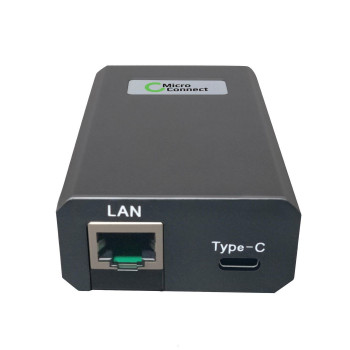 Microconnect POEINJ-60W-USBC gigabitový PoE injektor, IEEE 802.3af/802.3bt, 100 m, čierna