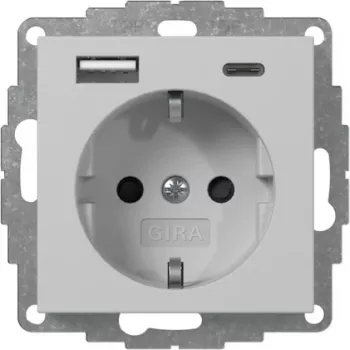 Gira zásuvka s USB, sivá (2459015)