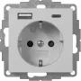 Gira zásuvka s USB, sivá (2459015)