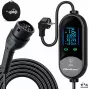 Qoltec mobilná EV nabíjačka 2-in-1, Type 2, 3,5 kW, 230 V, Schuko 16 A, LED, 5 m (53182)