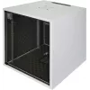Silence Rack Office 12U 19 palcová zvukovo izolačná skriňa s tichým ventilátorom a sklenenými dverami, 600 x 600 mm, svetlosivá (SRO126060)