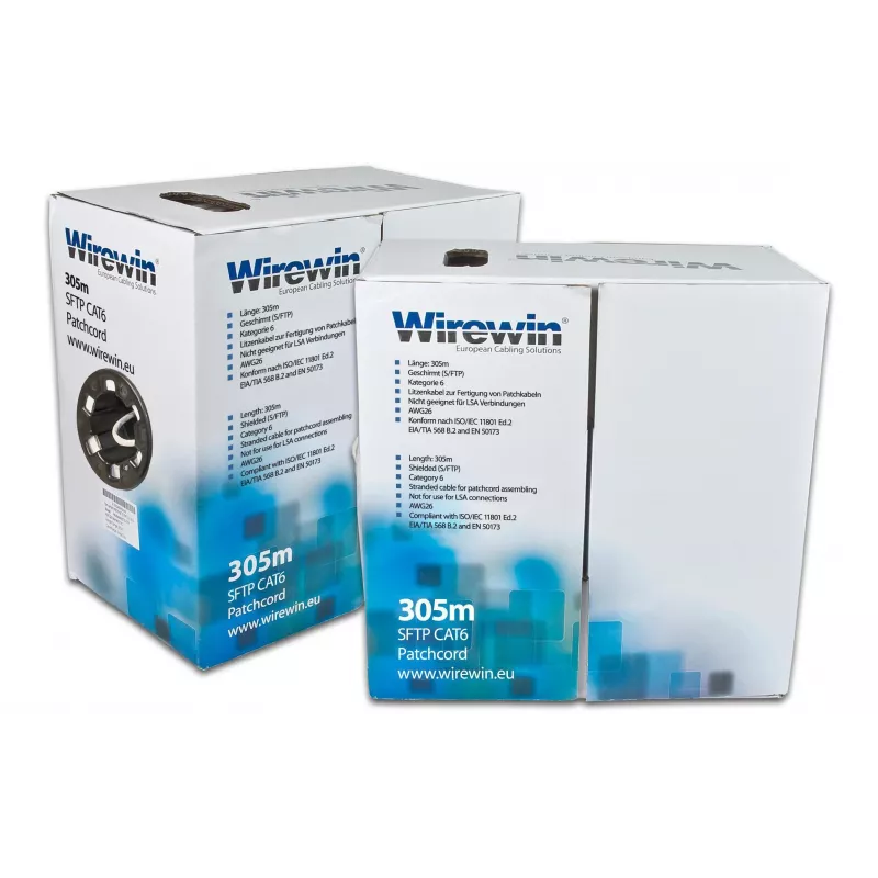 Wirewin Cat6 U/FTP patch kábel box, 305 m, sivý (VKBOX KAT6 PATCH 305.0)