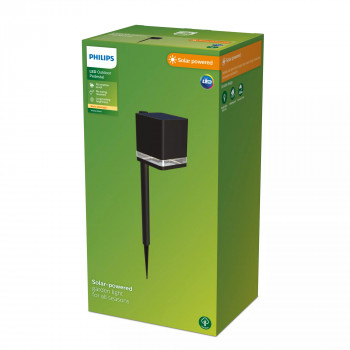 Philips LED Zemný kolík Vonkajší Solar Virona 1,8W, čierna