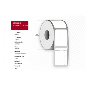 Etikety 51 x 25 mm, jadro 25 mm (CA-880247-025D)