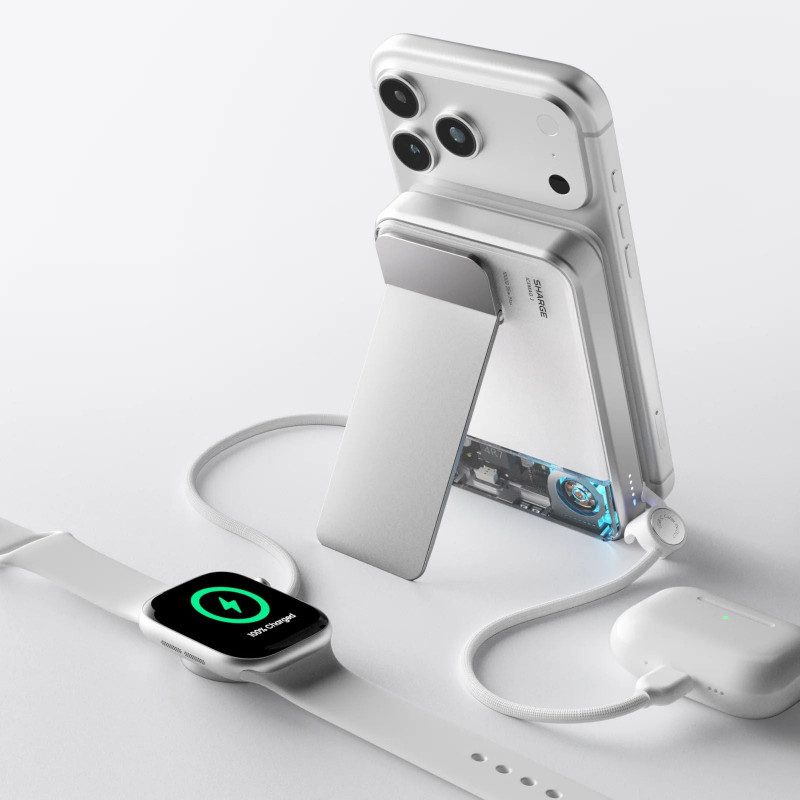 SHARGE ICEMAG 3 powerbank, 10.000 mAh, 25 W Qi2, 35 W USB-C, biela