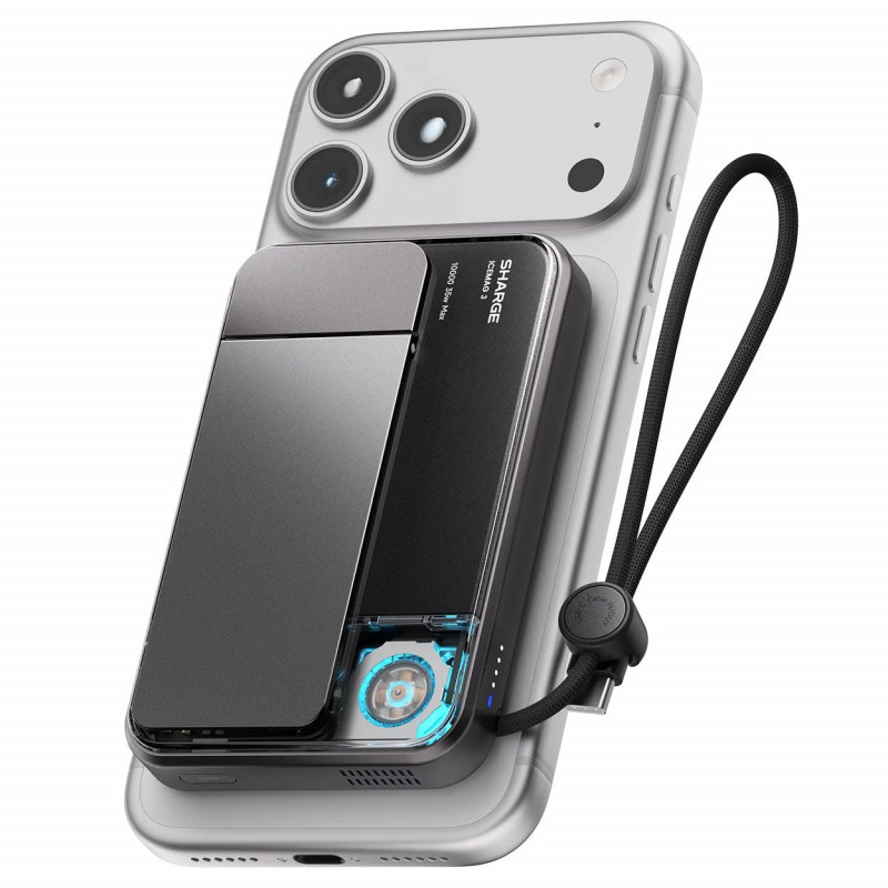 SHARGE ICEMAG 3 powerbank, 10.000 mAh, 25 W Qi2, 35 W USB-C, čierna