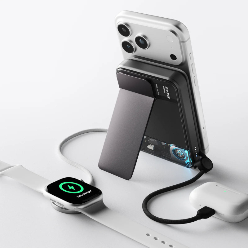 SHARGE ICEMAG 3 powerbank, 10.000 mAh, 25 W Qi2, 35 W USB-C, čierna