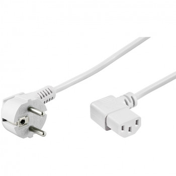 DSIT uhlový napájací kábel Schuko na IEC C13, 2 m, biely