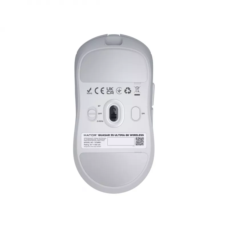 Hator Quasar 3S Ultima Wireless herná myš, biela (HTM661)