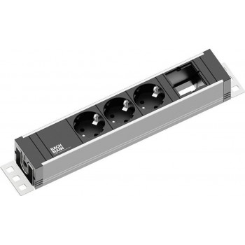Bachmann UNIVERSAL predlžovací kábel, 3 zásuvky, 3 m, čierny / strieborno-antracitový (922.0111)