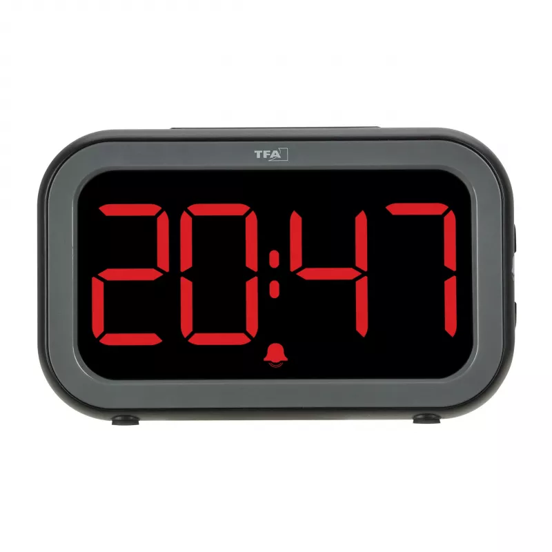 TFA Dostmann Bingo Hybrid digitálny budík, LCD/LED displej, čierny/antracit, 60.2048.01