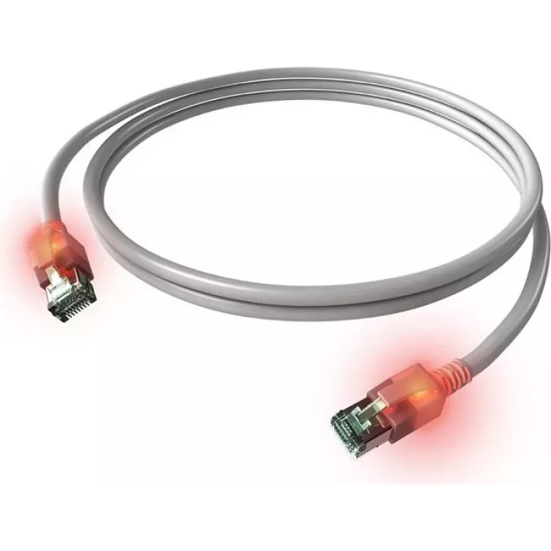 ZVK EasyLan Cat6a LED patch kábel RJ45, tienený, 7,5 m, tyrkysový