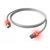 ZVK EasyLan Cat6a LED patch kábel RJ45, tienený, 7,5 m, tyrkysový