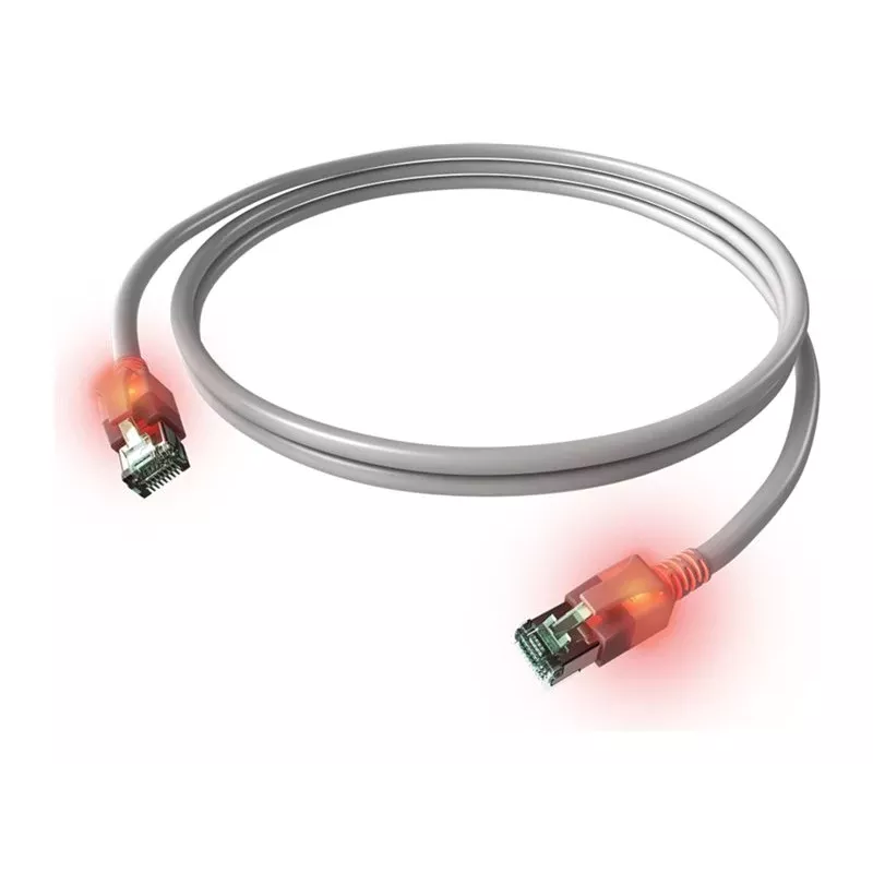ZVK EasyLan Cat6a LED patch kábel RJ45, tienený, 7,5 m, tyrkysový