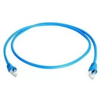 Telegärtner 100008740 RJ45 sieťový kábel, patch kábel CAT 6a S/FTP modrý nehorľavý, s ochrannou priechodkou 1 ks