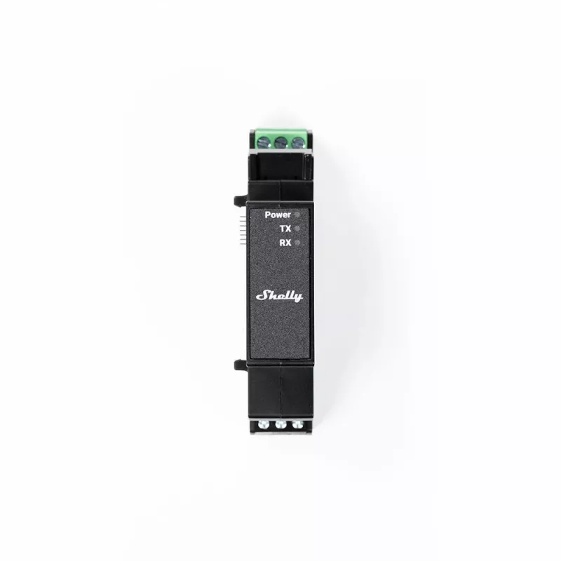 Shelly Pro Modbus Add-on RS485, príslušenstvo na DIN lištu