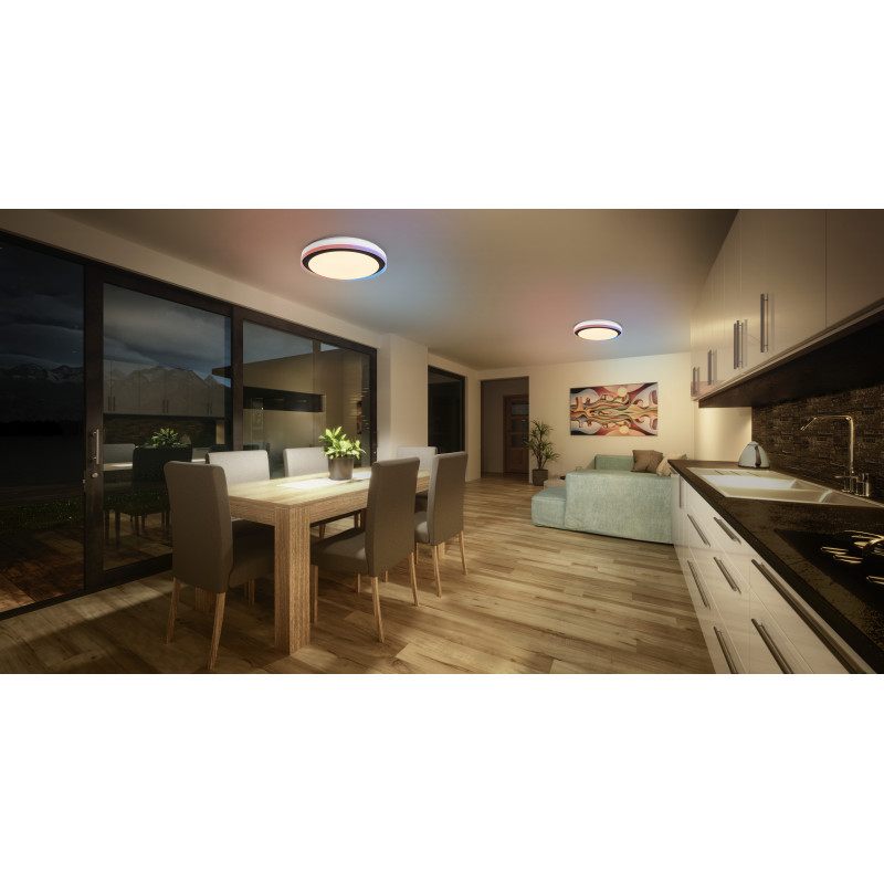 Osram SMART+ WiFi Orbis Magic nástenné/stropné svietidlo 500 mm, RGB+TW, stmievateľné, 38 W – čierna/biela