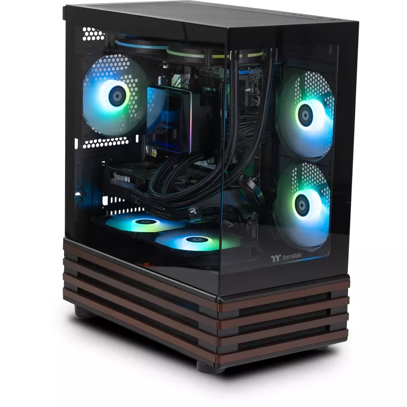 Thermaltake LCGS View 170WS stolový PC, čierna/drevo, Windows 11 Home