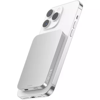 Nevox magnetická bezdrôtová powerbank Qi2, 5000 mAh, strieborná/biela
