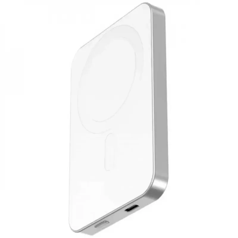 Nevox magnetická bezdrôtová powerbank Qi2, 5000 mAh, strieborná/biela