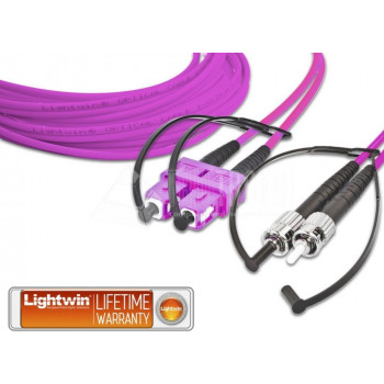 Lightwin optický patch kábel SC na ST OM4, 2 m, fialový