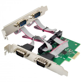 InLine® PCIe x1 rozširujúca karta, 4x RS-232, Low Profile