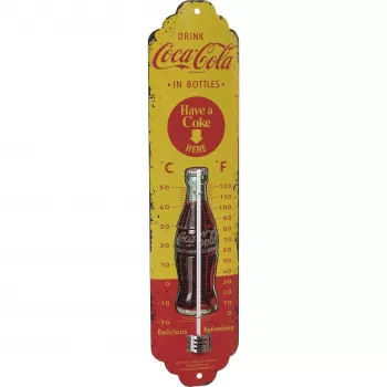 TFA Dostmann NOSTALGIC ART Coca Cola teplomer žltý, červený