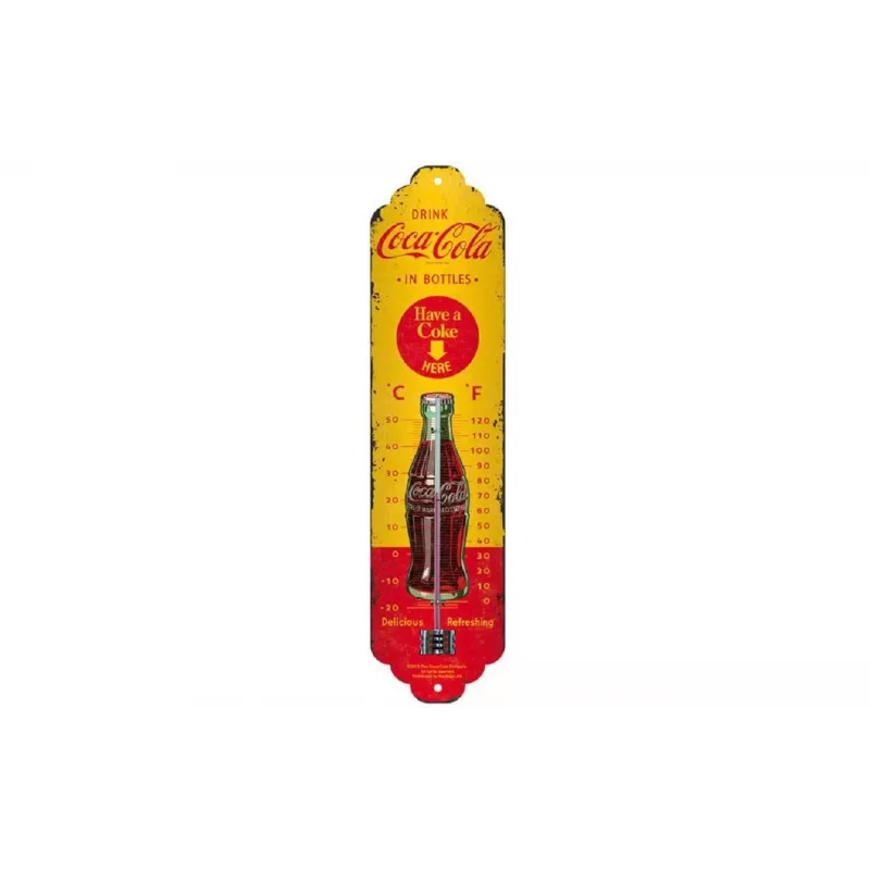 TFA Dostmann NOSTALGIC ART Coca Cola teplomer žltý, červený