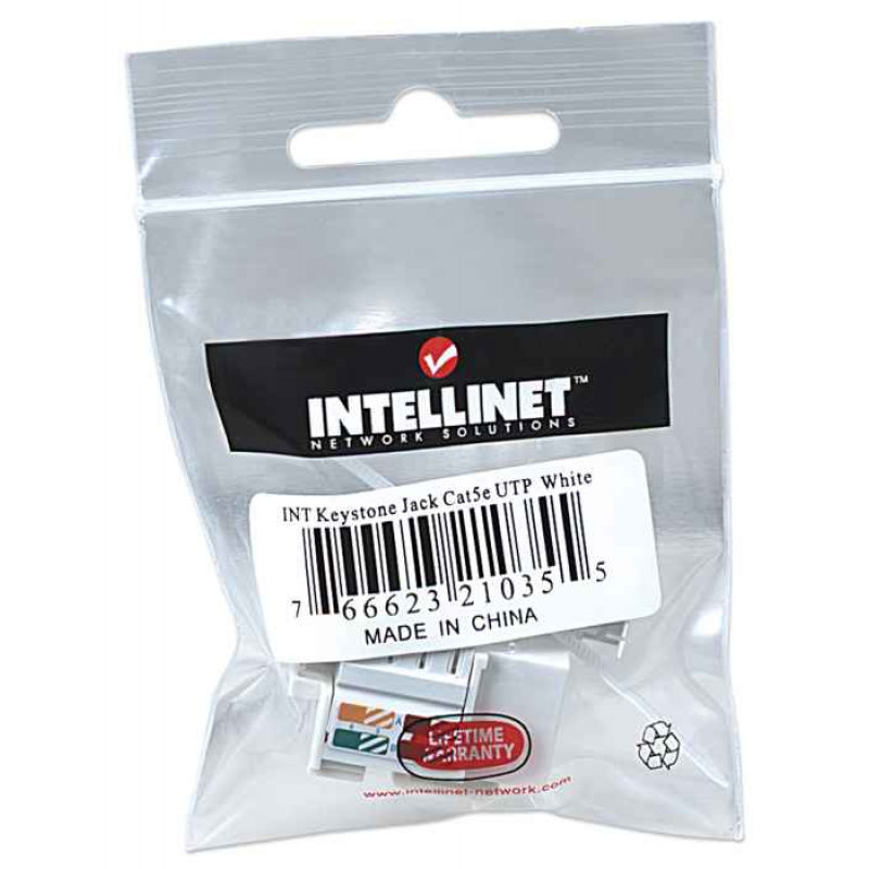 Intellinet 210355 keystone modul RJ45 UTP Cat5e, Punch-Down, biely