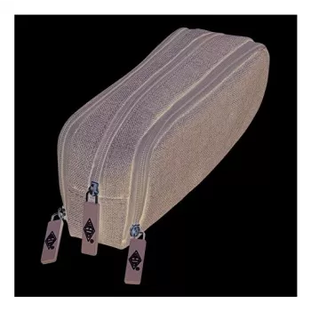 WEDO peračník College, polyester, sivý, priestranná vnútorná priehradka, 3 priehradky na zips, 7 písacích potrieb