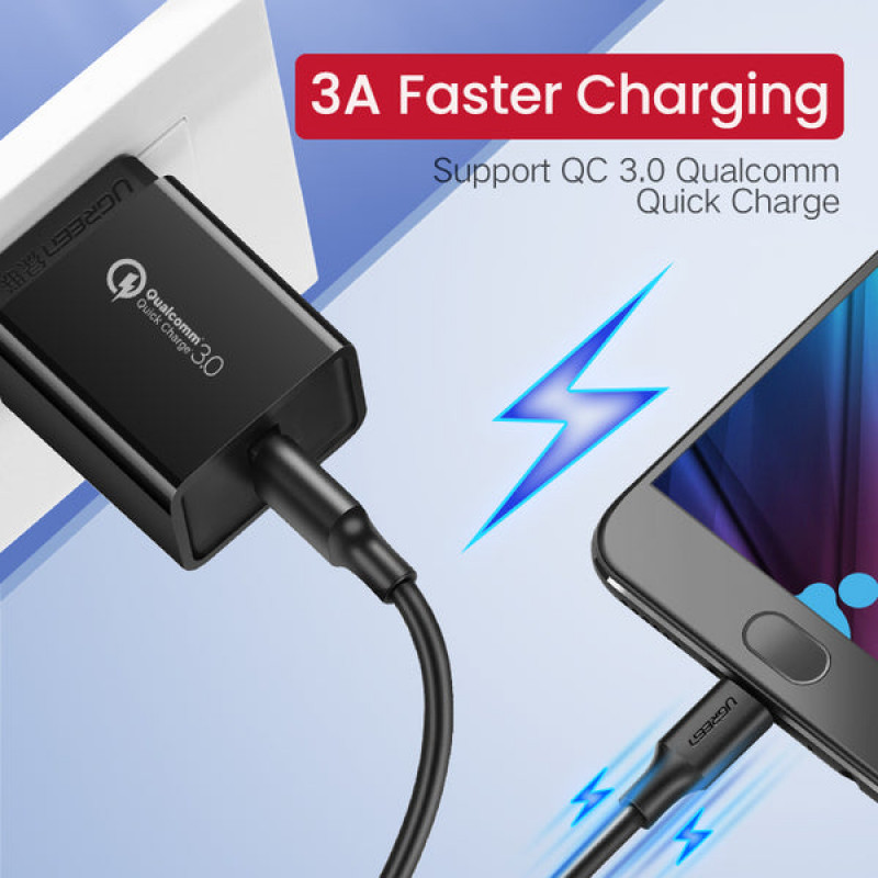 Ugreen USB kábel USB-A na Micro-USB, 0,5 m, čierny
