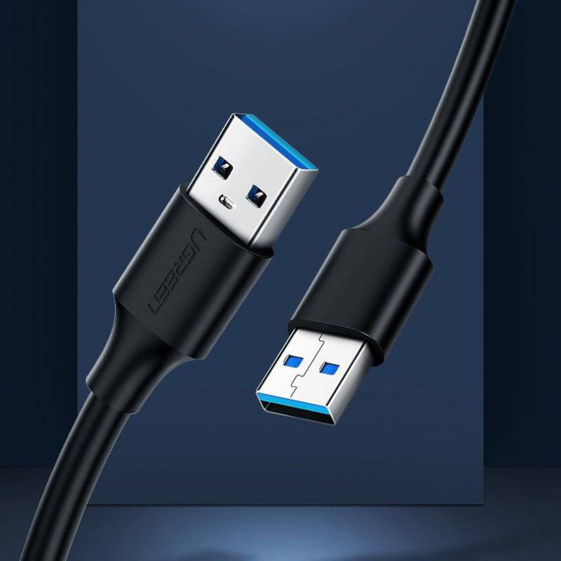 Ugreen US102 USB 2.0 kábel konektor samec na konektor samec, 0,5 m, čierny