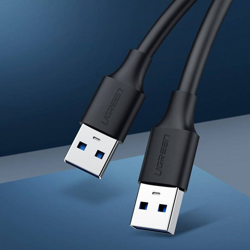 Ugreen US102 USB 2.0 kábel konektor samec na konektor samec, 0,5 m, čierny