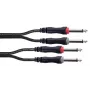 Cordial 14845 audio kábel s jack konektormi [2x 6,3 mm jack konektor samec (mono) - 2x 6,3 mm jack konektor samec (mono)] 3 m čierny PVC plášť, Twin-Lead