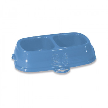 Stefanplast kŕmidlo Break 11 0,4+0,4L 28x17x6cm sortované sivá/modrá