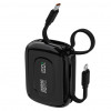 Dudao K32 Powerbank 22,5 W 10000 mAh s integrovaným USB-C/Lightning káblom – čierna