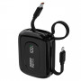 Dudao K32 Powerbank 22,5 W 10000 mAh s integrovaným USB-C/Lightning káblom – čierna